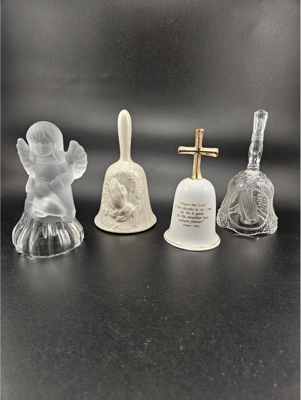 Faith & Heritage: Collectible Lot of 4 Decorative Religious Bells